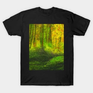 Artificial Intelligence  Green Nature Art- Nature Colored Art - AI Watercolor T-Shirt